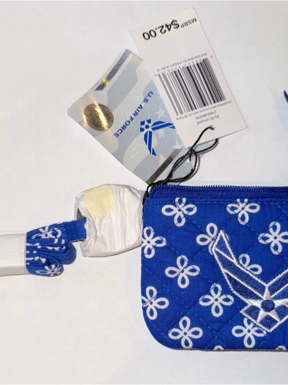 New Vera Bradley U.S. Air Force Zip ID Case With Lanyard